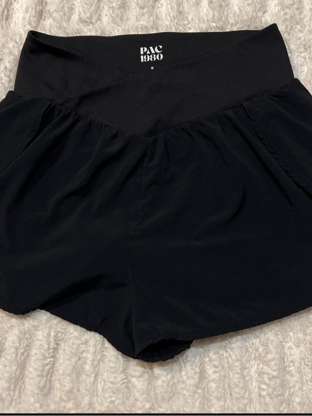 Women's Black V-Waist Athletic Shorts